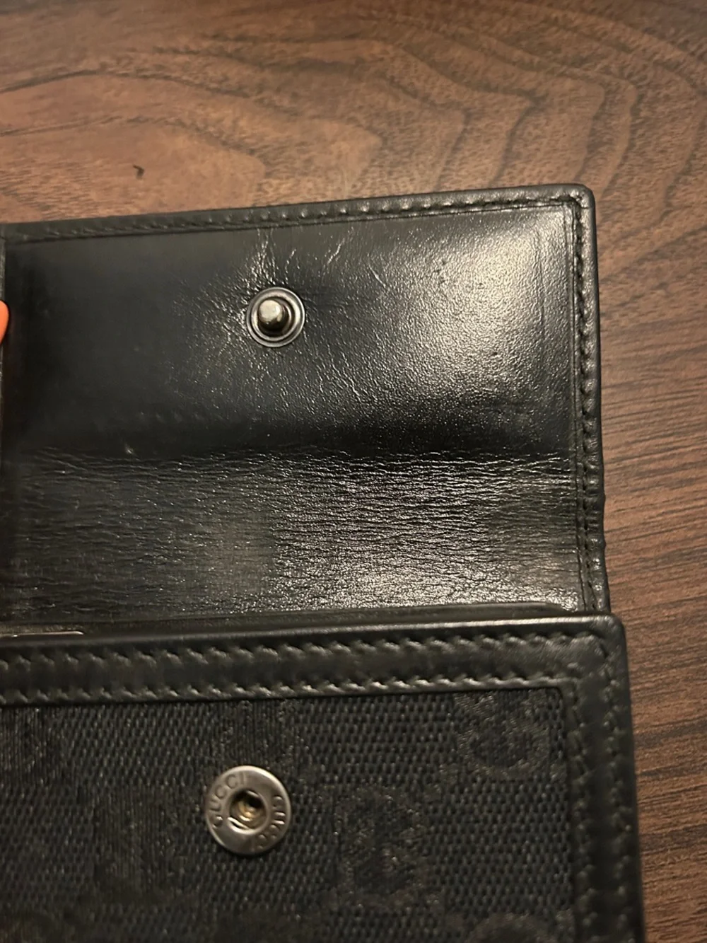 Gucci Black Canvas Trifold Key Holder Wallet